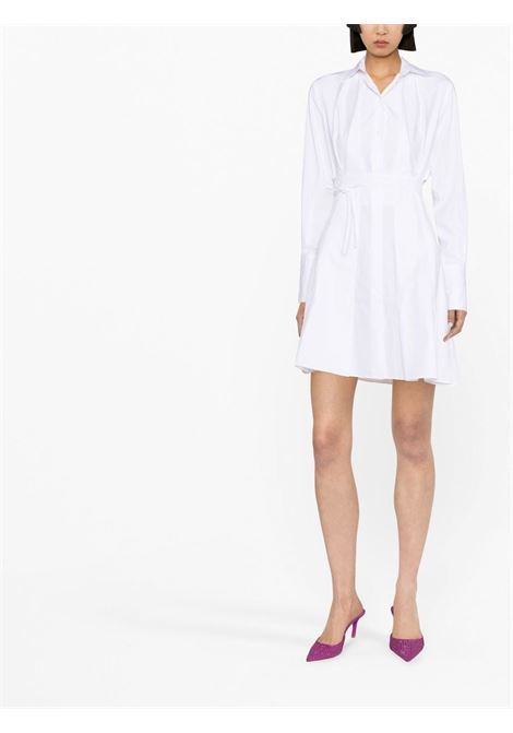 White pleat-detail mini shirtdress - women PATOU | DR1060017001W