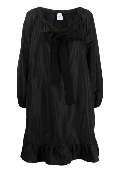 Black puff-sleeve ruffle-hem minidress - women PATOU | DR1080011999B