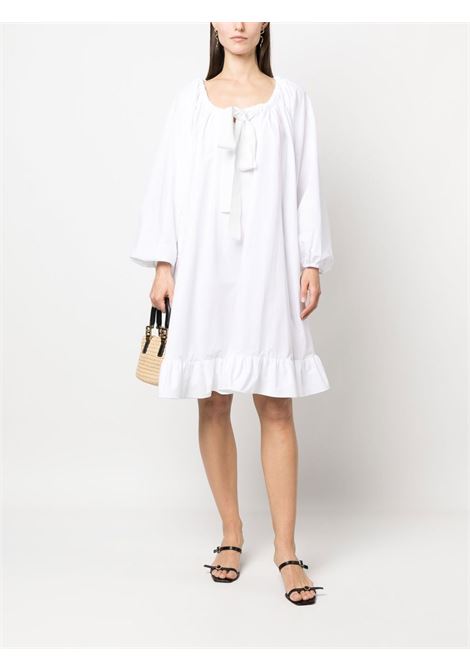 White tie-neck peplum dress - women PATOU | DR1080017001W