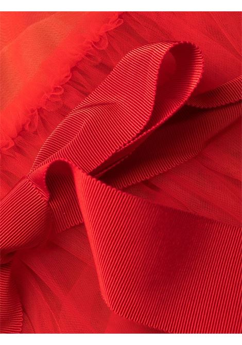 Red sleeveless tulle-panel dress - women PHILOSOPHY DI LORENZO SERAFINI | A044407170112
