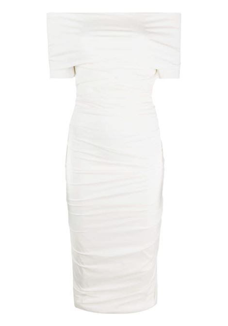 White off-shoulder midi dress - women PHILOSOPHY DI LORENZO SERAFINI | A044421240002