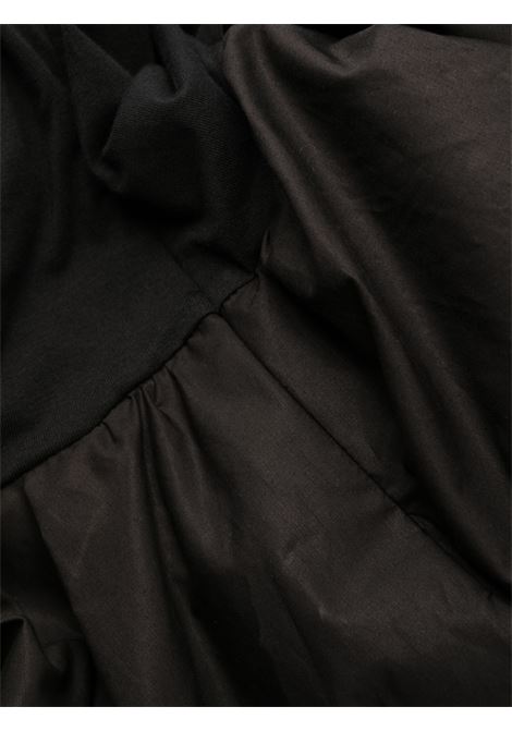Black scoop-neck short-sleeve dress - women PHILOSOPHY DI LORENZO SERAFINI | A047021200555