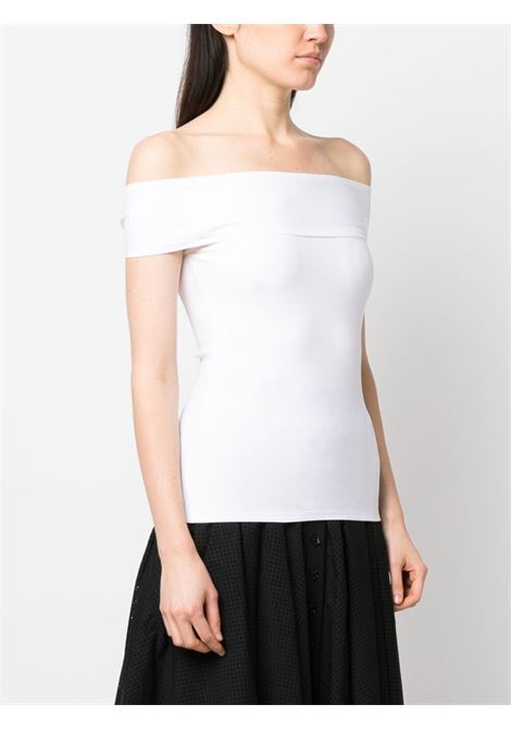White off-shoulder short-sleeved top - women PHILOSOPHY DI LORENZO SERAFINI | A091421000001