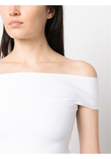 White off-shoulder short-sleeved top - women PHILOSOPHY DI LORENZO SERAFINI | A091421000001
