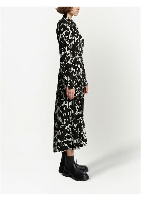 Black floral-print long-sleeve shirt dress - women PROENZA SCHOULER WHITE LABEL | WL2323335342