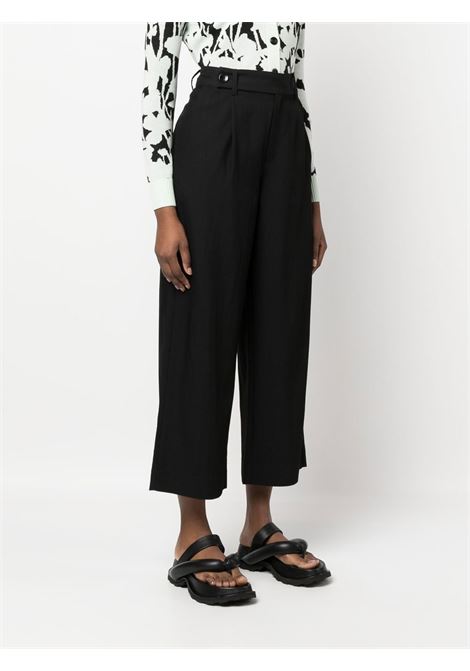 Black wide-leg cropped trousers - women  PROENZA SCHOULER WHITE LABEL | WL2326157001