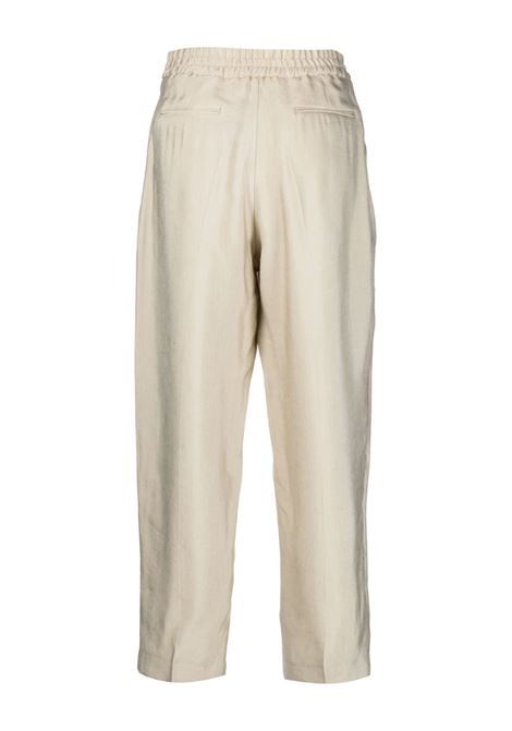 Beige tapered satin trousers - women  PT01 | VSDAZ00STDFT370060