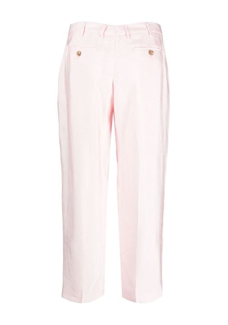 Pink straight-leg cropped trousers - women  PT01 | VSEAZ00STDFT370060