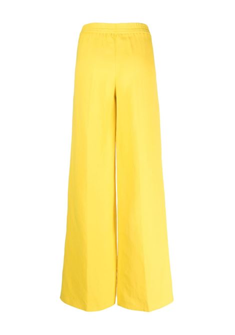 Yellow wide-leg linen-blend trousers - women  PT01 | VSLD000STDFT350820