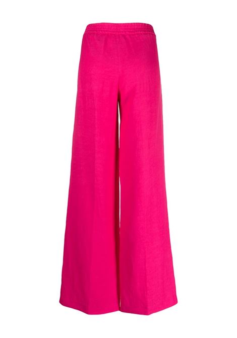 Pink wide-leg linen-blend trousers - women  PT01 | VSLD000STDFT350890
