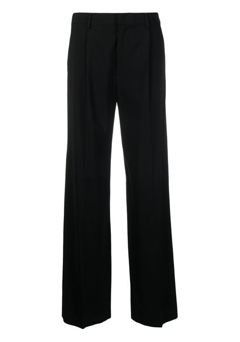 Pantaloni svasati con pieghe in nero - donna PT01 | VSLLZ00STDBB550990