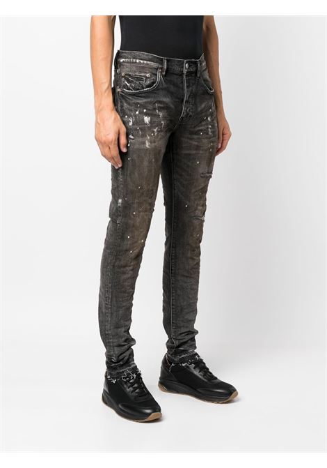 Jeans slim con effetto vissuto in grigio - uomo PURPLE | PBP001BDVP