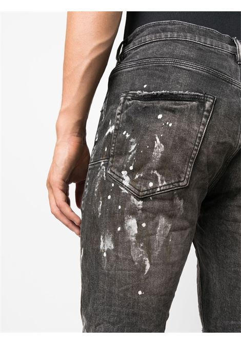 Grey distressed slim-fit jeans - men PURPLE | PBP001BDVP