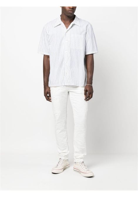 White distressed-effect skinny jeans - men PURPLE | PBP001WQDP