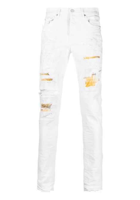 Jeans skinny con strappi in bianco - uomo PURPLE | PBP001WRPP