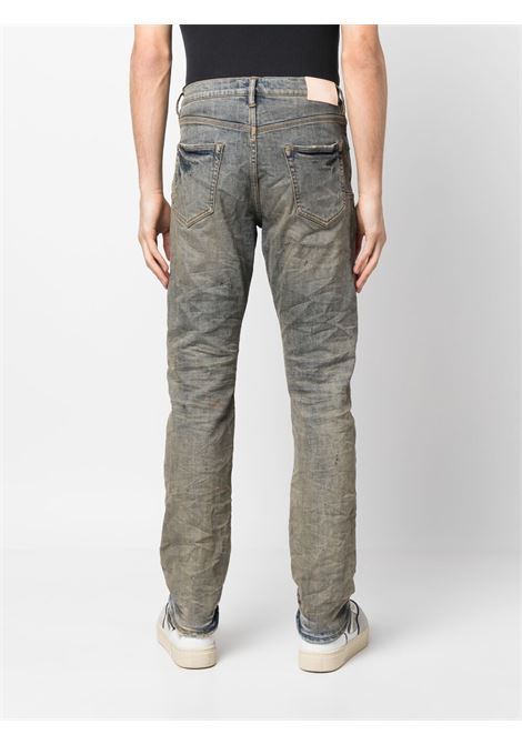 Blue bleached effect straight-leg jeans - men PURPLE | PBP005IORS