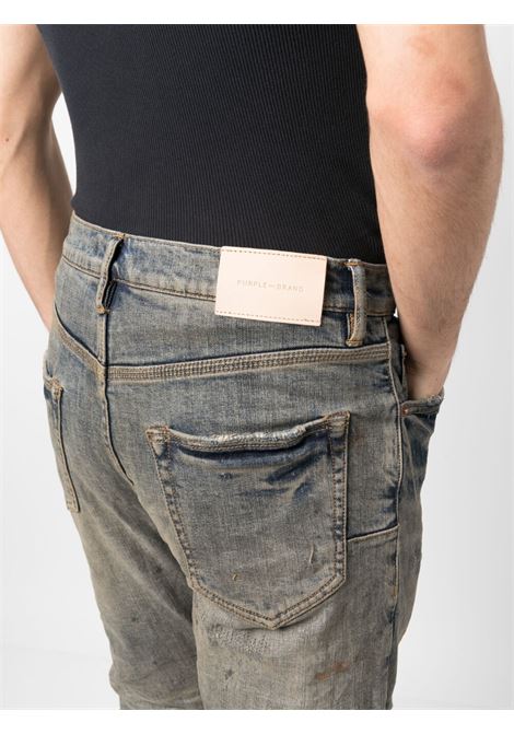 Jeans a gamba dritta effetto sbiancato in bianco - uomo PURPLE | PBP005IORS