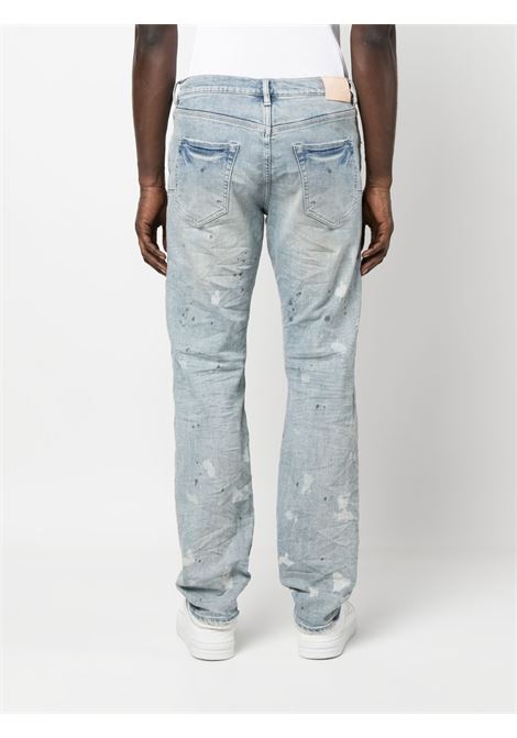 Light blue distressed straight leg jeans - men PURPLE | PBP005LIAB