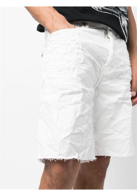 White distressed-effect denim shorts - men PURPLE | PBP021WQDP