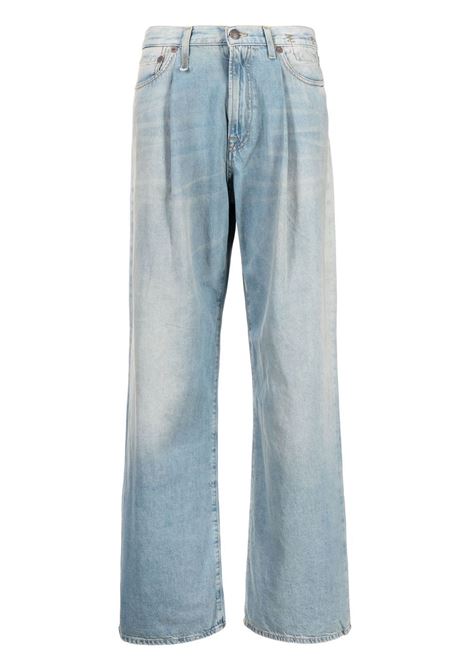 Jeans a gamba ampia Damon con pieghe in blu - donna R13 | R13W3147897A4S21F