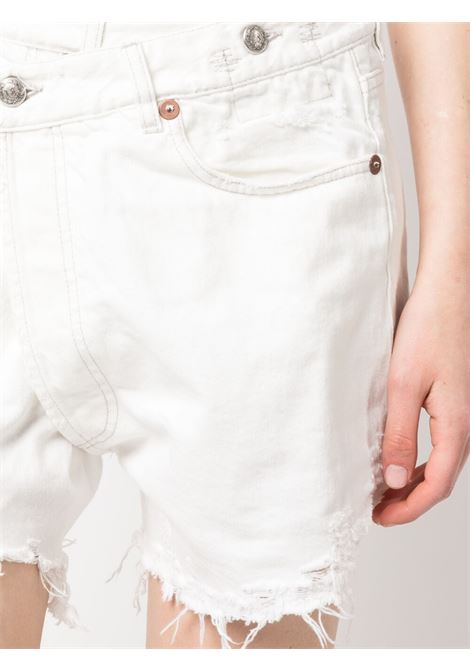 White crossover waist denim shorts - women R13 | R13W6055D058B
