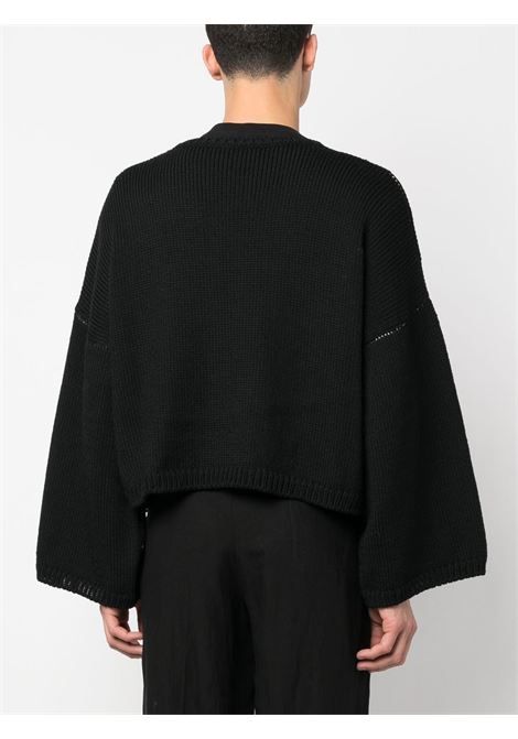 Black intarsia-knit long-sleeve jumper - unisex RAF SIMONS | 231826520020099