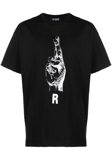 Black hand sign short-sleeve T-shirt - men RAF SIMONS | 231M119190010099