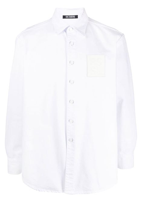 Giacca-camicia denim con applicazione in bianco - uomo RAF SIMONS | 231M242100320010