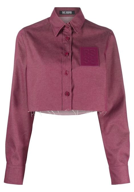 Purple cropped shirt in bordeaux - women RAF SIMONS | 231W248150010051