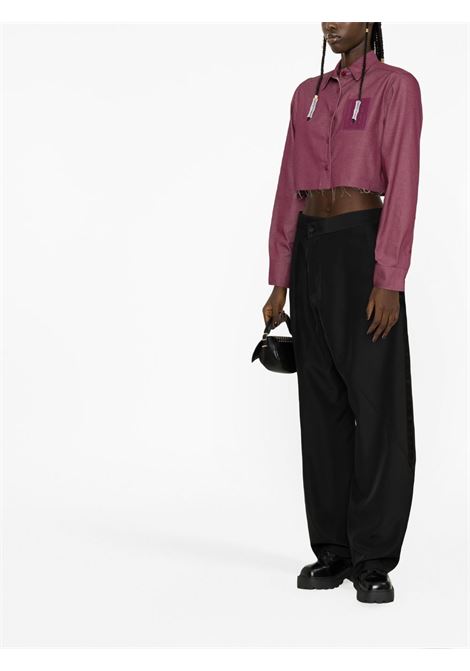 Purple cropped shirt in bordeaux - women RAF SIMONS | 231W248150010051