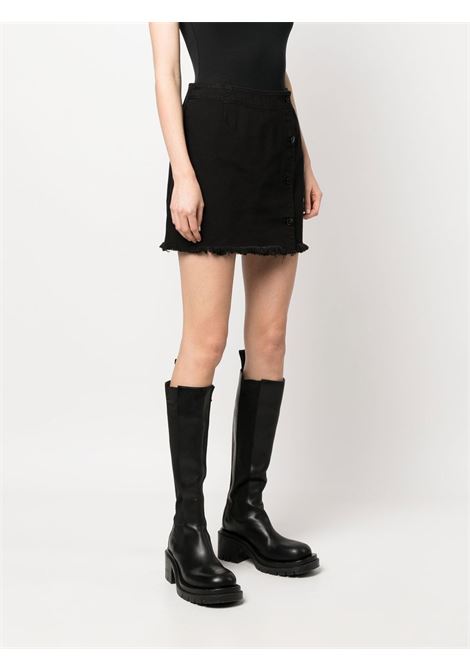 Black frayed-hem miniskirt - women RAF SIMONS | 231W467100320099