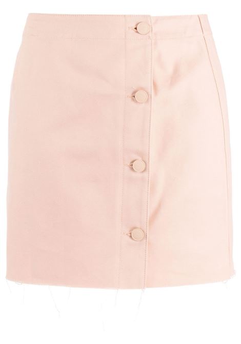 Pink frayed-hem miniskirt - women RAF SIMONS | 231W467100800039