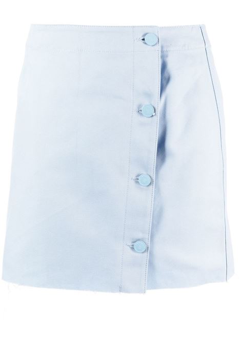 Light blue frayed-hem miniskirt - women RAF SIMONS | 231W467100800042