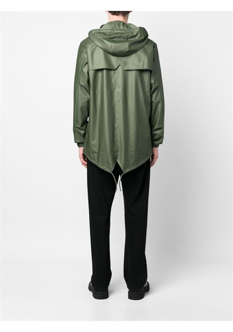 Green Fishtail hooded raincoat - men RAINS | RA18010EVG