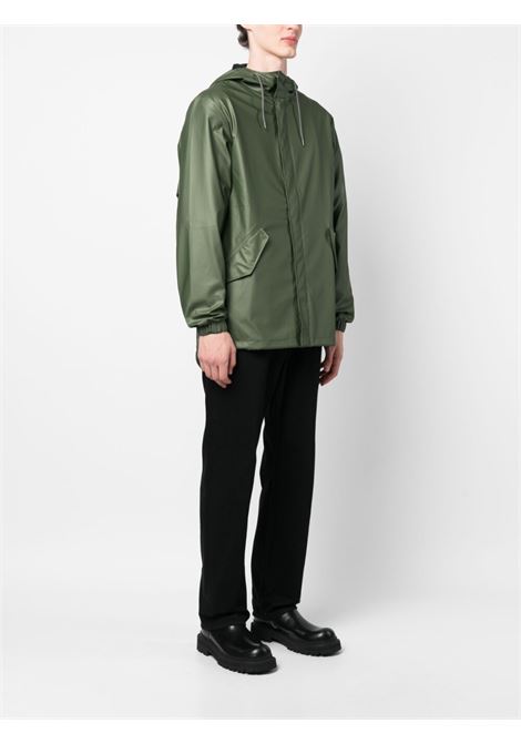 Giacca impermeabile con cappuccio in verde - uomo RAINS | RA18010EVG