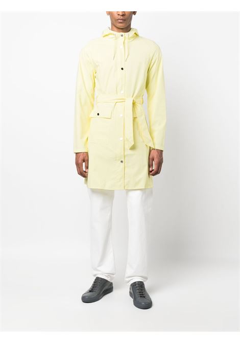 Yellow long-sleeve drawstring raincoat - men RAINS | RA18130STR