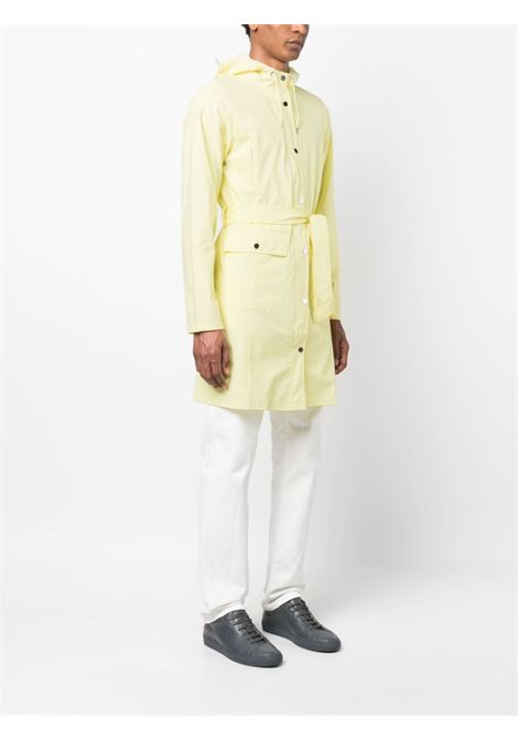 Yellow long-sleeve drawstring raincoat - men RAINS | RA18130STR