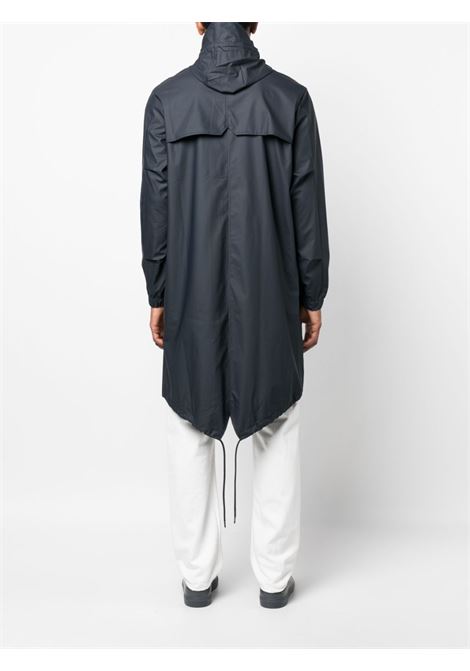 Blue zip-up hooded raincoat - men RAINS | RA18140NAV