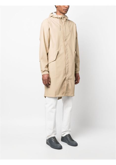 Beige zip-up hooded raincoat - men RAINS | RA18140SAN