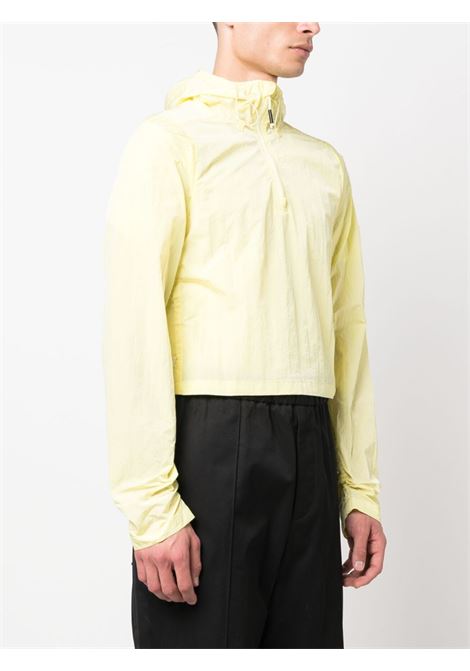 Yellow drawstring cropped hooded jacket - unisex RAINS | RA18890STR