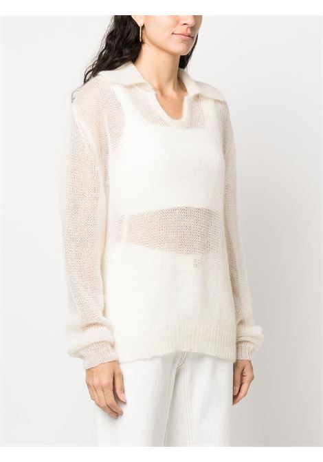 White sheer long-sleeve jumper - women RAMAEL | RA0011200