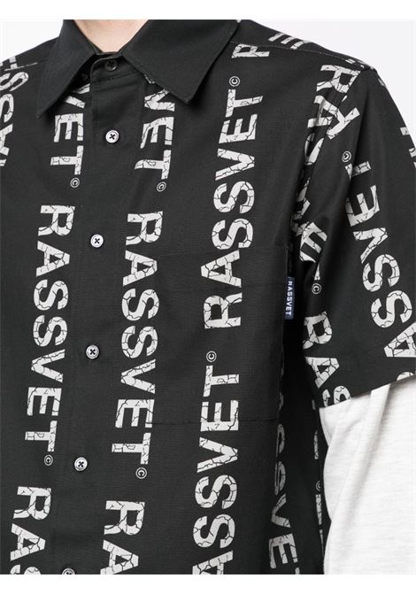  Black logo-print layered shirt - men RASSVET | PACC12B0021