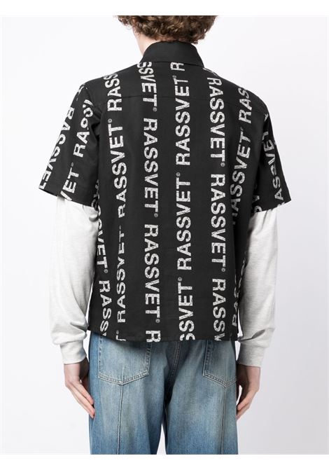  Black logo-print layered shirt - men RASSVET | PACC12B0021