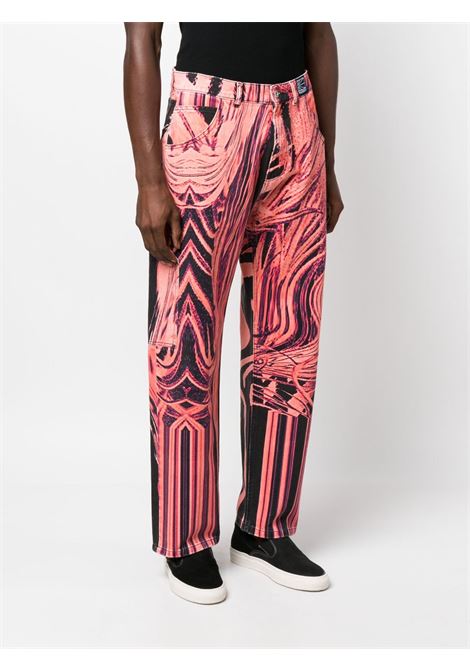 Pink abstract-pattern straight-leg trousers - men RASSVET | PACC12P0011