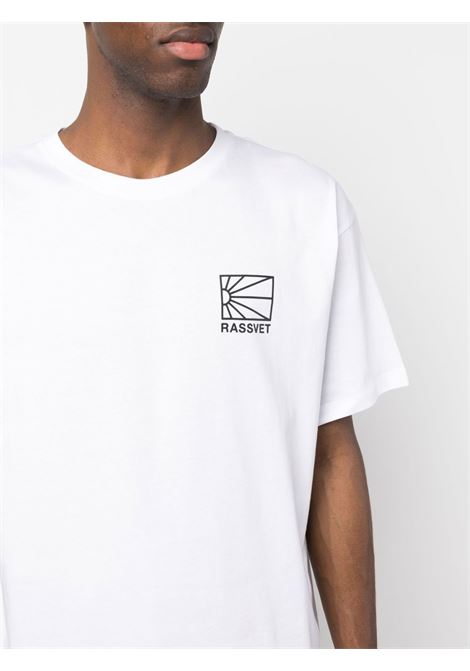 White logo print short-sleeve T-shirt - men RASSVET | PACC12T0014