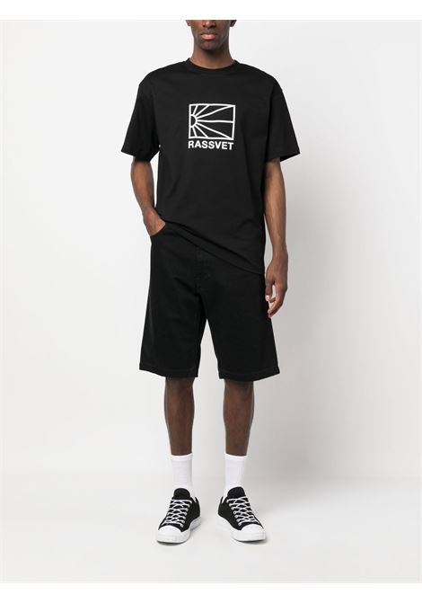 Black logo print short-sleeve T-shirt - men RASSVET | PACC12T0021