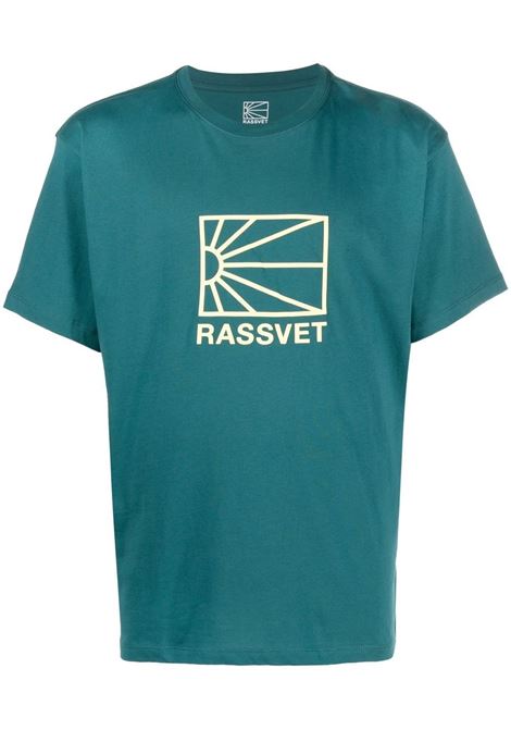Green logo print short-sleeve T-shirt - men RASSVET | PACC12T0022