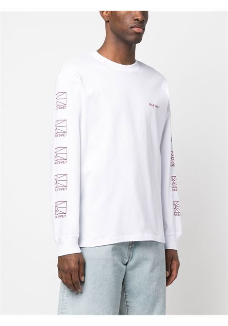 White logo-print long-sleeve sweatshirt- men RASSVET | PACC12T0123
