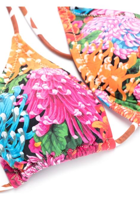 Multicolored floral-print bikini set - women  REINA OLGA | SCRUNCHIESETSMMRYGRFF