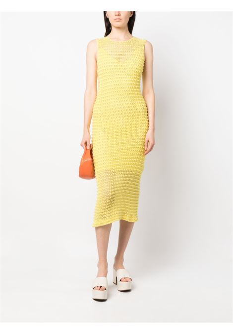 Yellow Samina croch?t midi dress - women REMAIN | 500409200130941